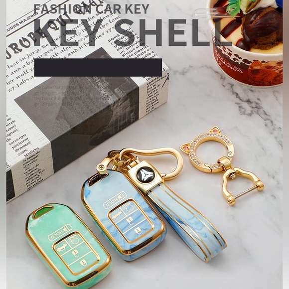 Honda 5 Button Car Key Fob Cover with Keychain - Picture 6 of 9